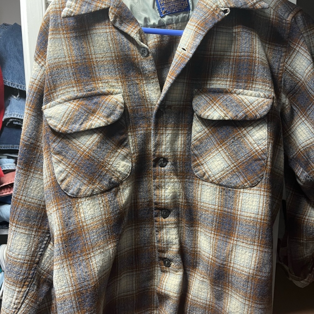 Pendleton Orange and Blue Plaid Jacket